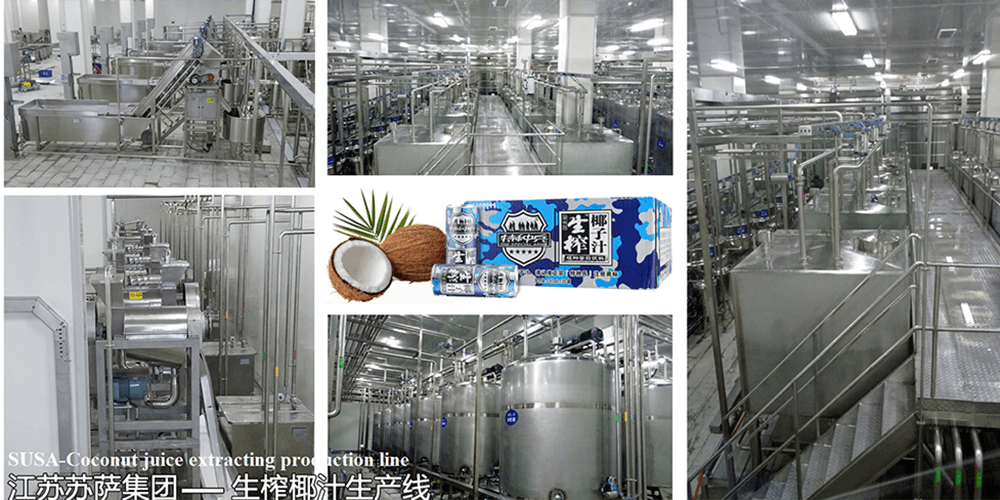Coconut juice extracting production line