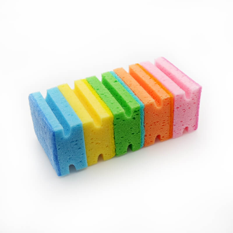 Multicolored grip sponge scrubbers