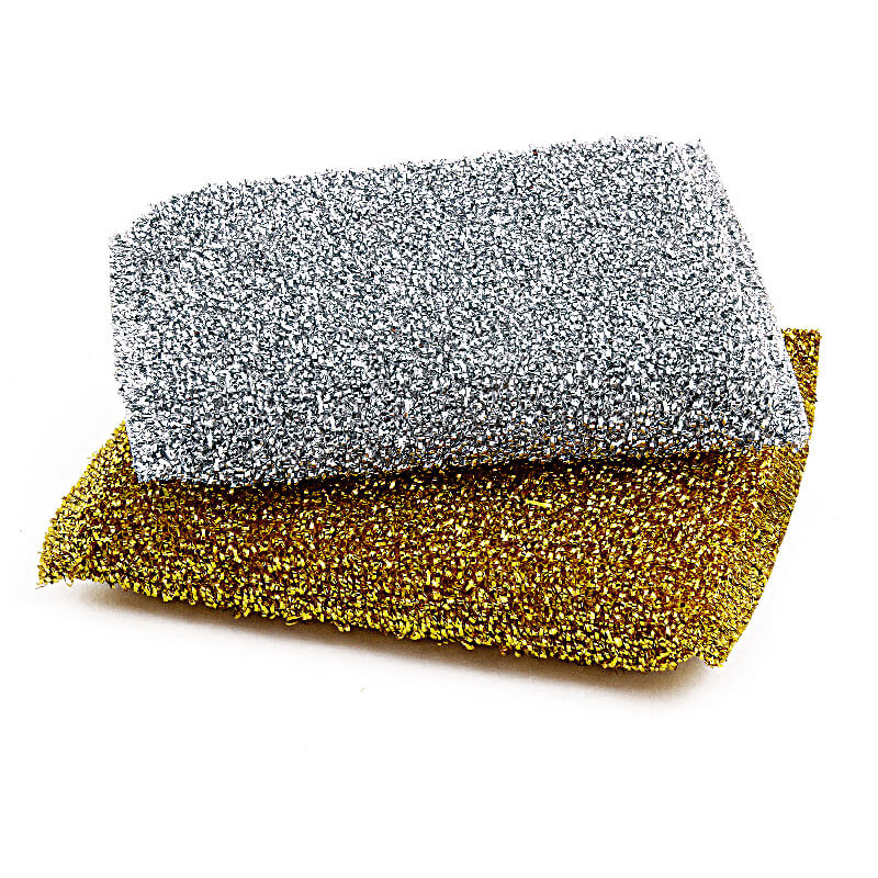 Gold/Siliver sponge scrubber