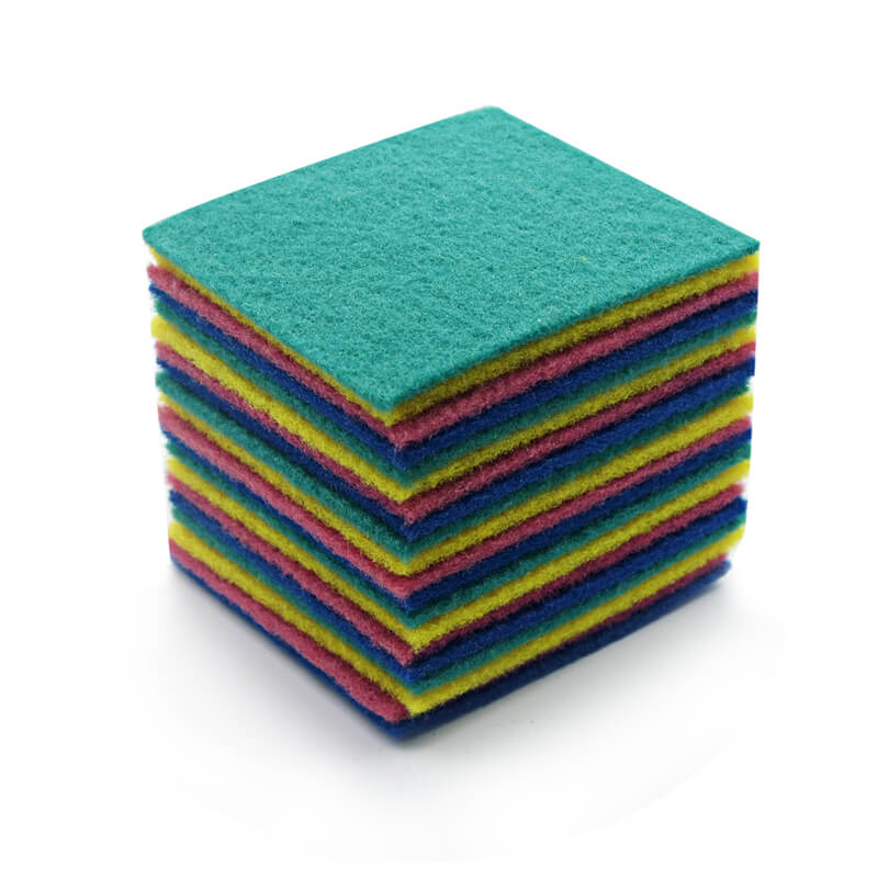 Multicolored scouring pads