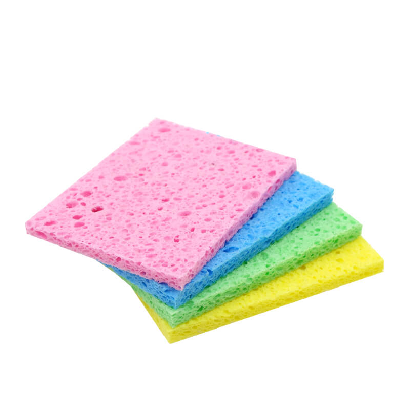 Multicolored cellulose sponges
