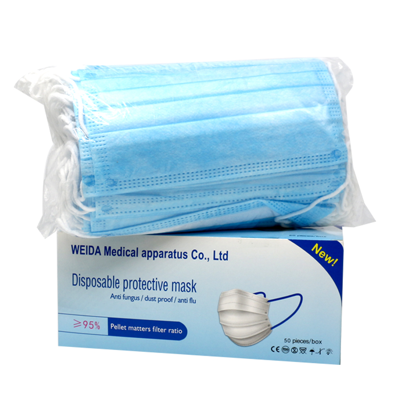3 ply disposable face Mаsкwith wearloop for safety and air pollution CE & FDA CERTIFICATE