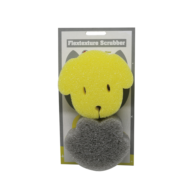 Foamstar Custom Cartoon Soft Smile  Scour for Kitchen Dish Cleaning Scrubbing Sponge FK207