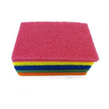 Multicolored scouring pad