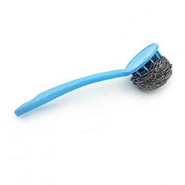 Stainless steel scourer with handle