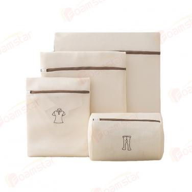 Beige Embroidered  Laundry Bags FD017