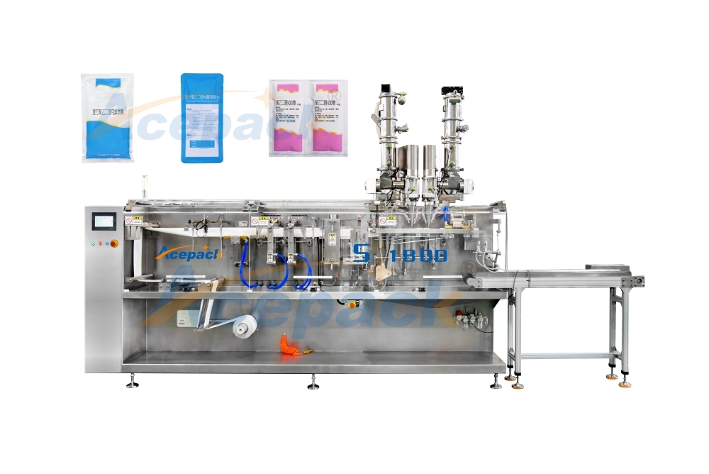 The successful application of Shanghai Acepack rolling film bag making four-side sealing packaging machine in the packaging of polyethylene glycol series products