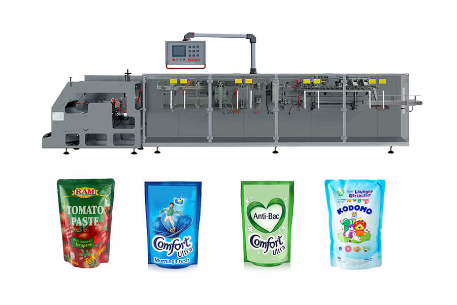 Máquina automática de envasado de frutos secos con pesaje de cabezales múltiples
