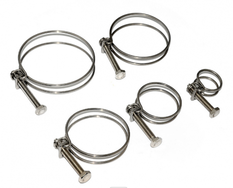 Double wire hose clamp