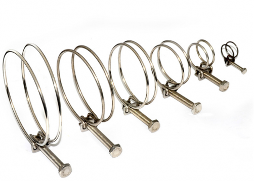 Double wire hose clamp