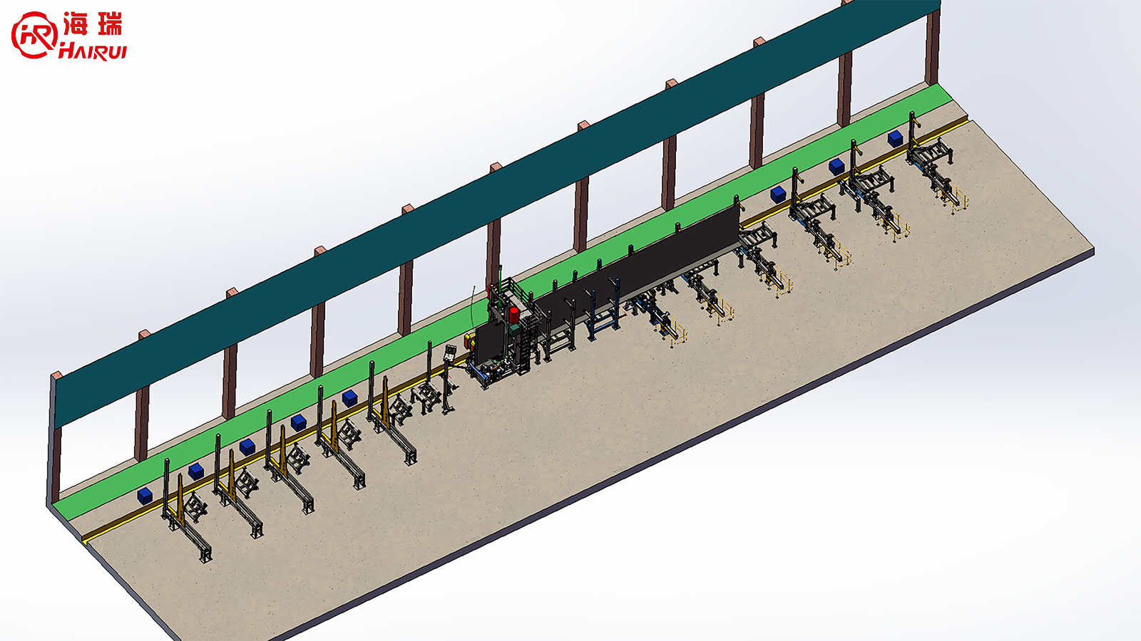 Intelligent H Beam Assembling Welding Straightening 3 in 1 Machine Production Line