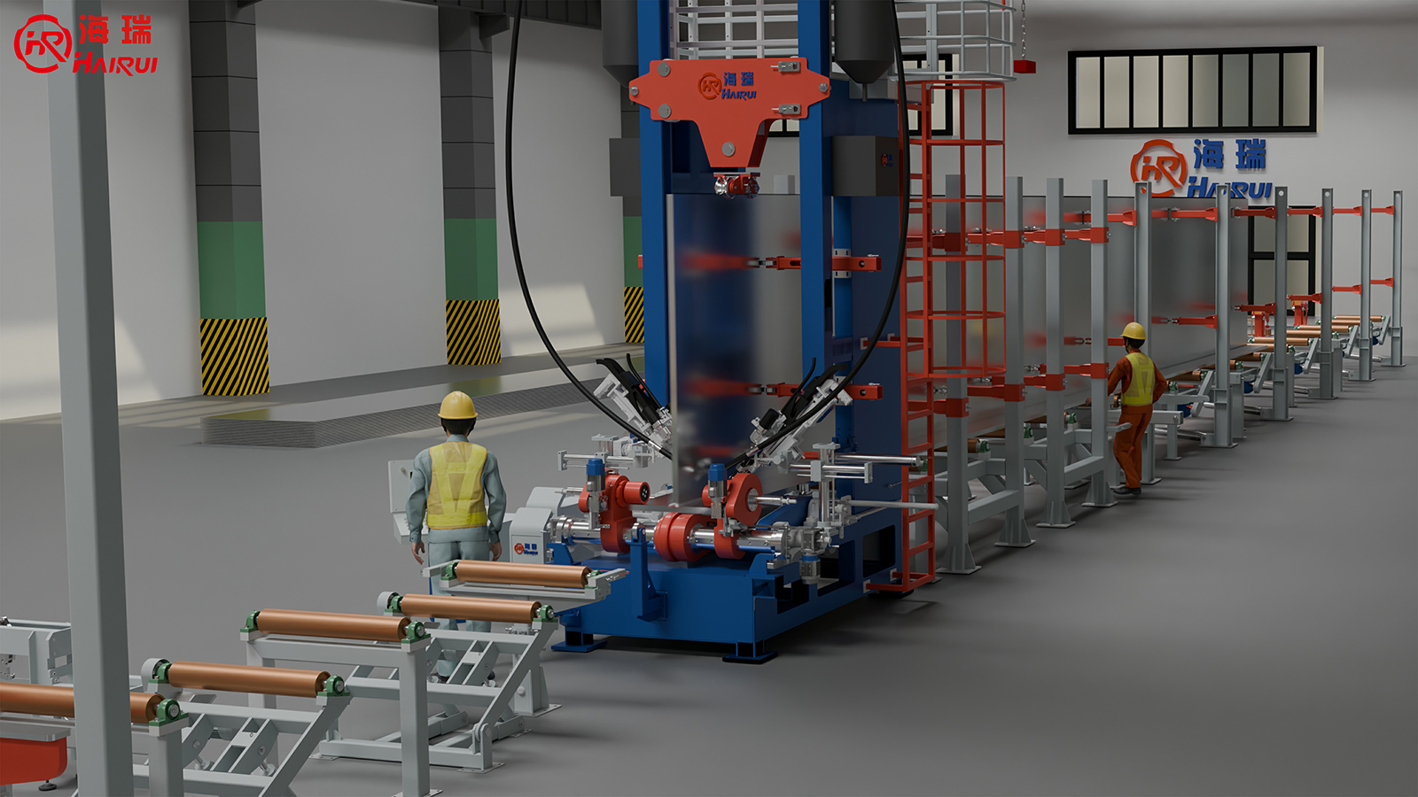 HRIZHJ-Intelligent H Beam Assembling Welding Straightening 3 in 1 Machine Production Line