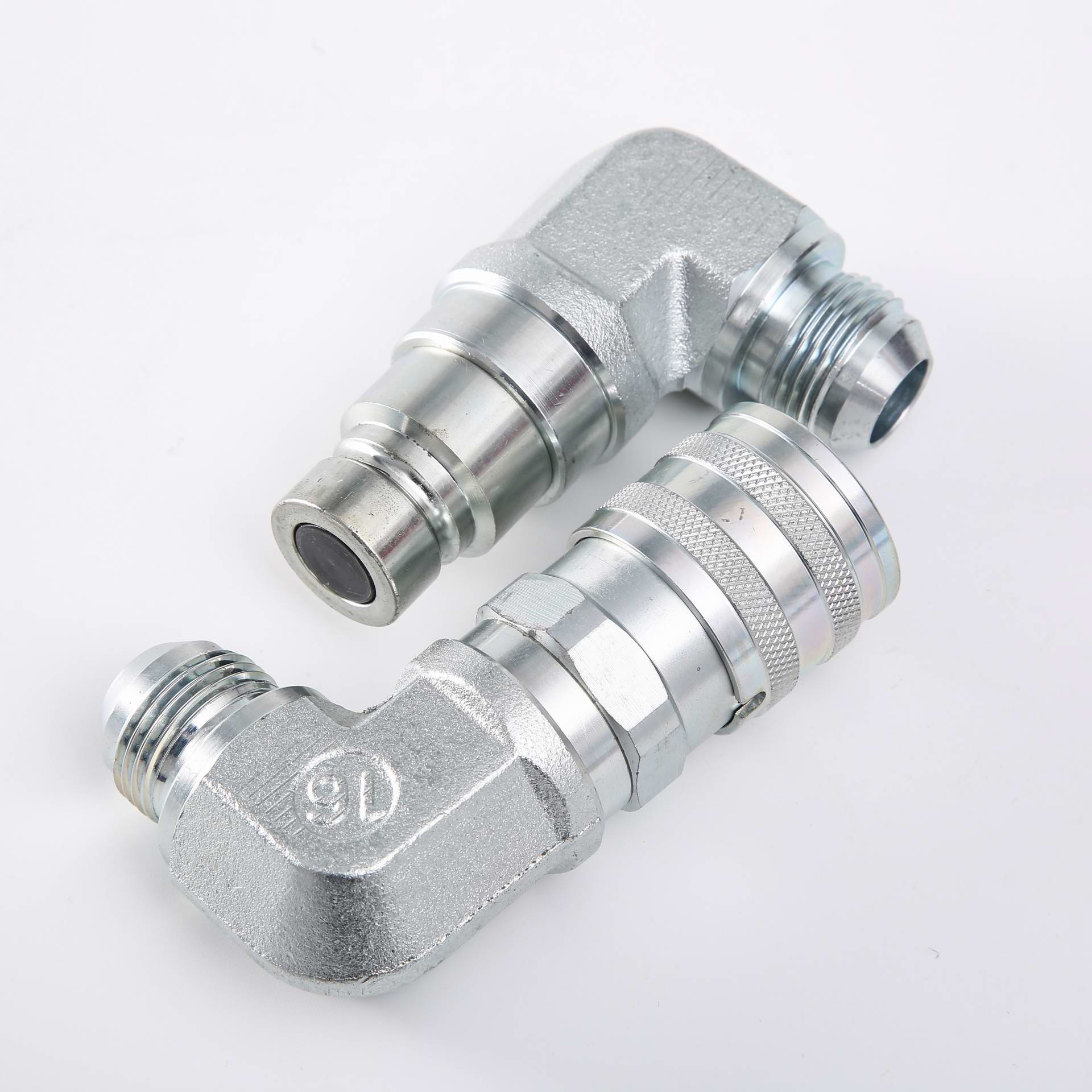 7246781 7246795 1/2 Body Size Flat Face Quick Release Coupler 90 Degree  For Skid Steer Loader