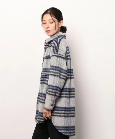 Plush striped coat