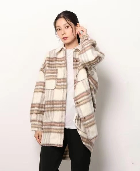 Plush striped coat