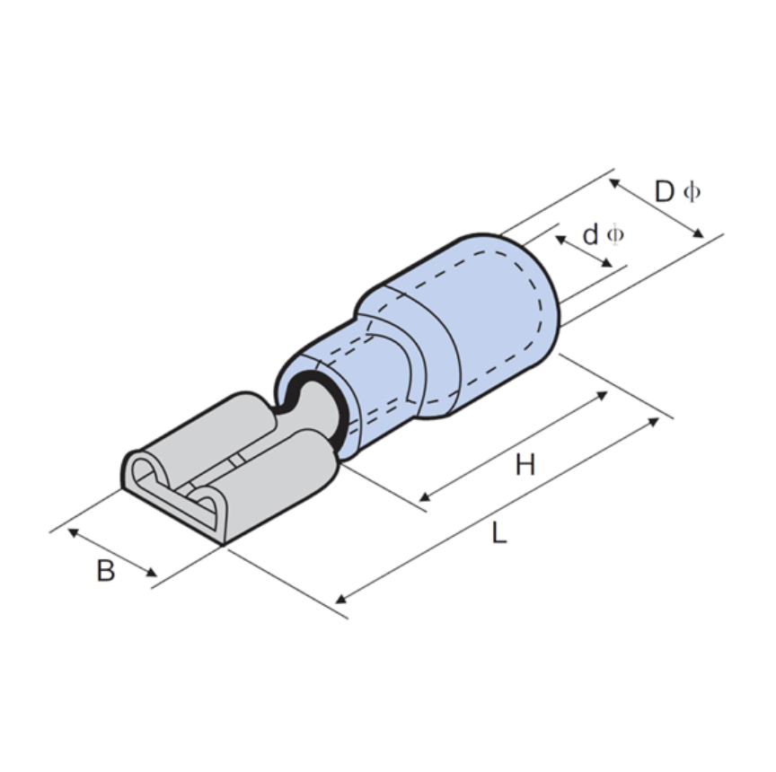 PVC-Insulated Double Crimp Female Disconnector