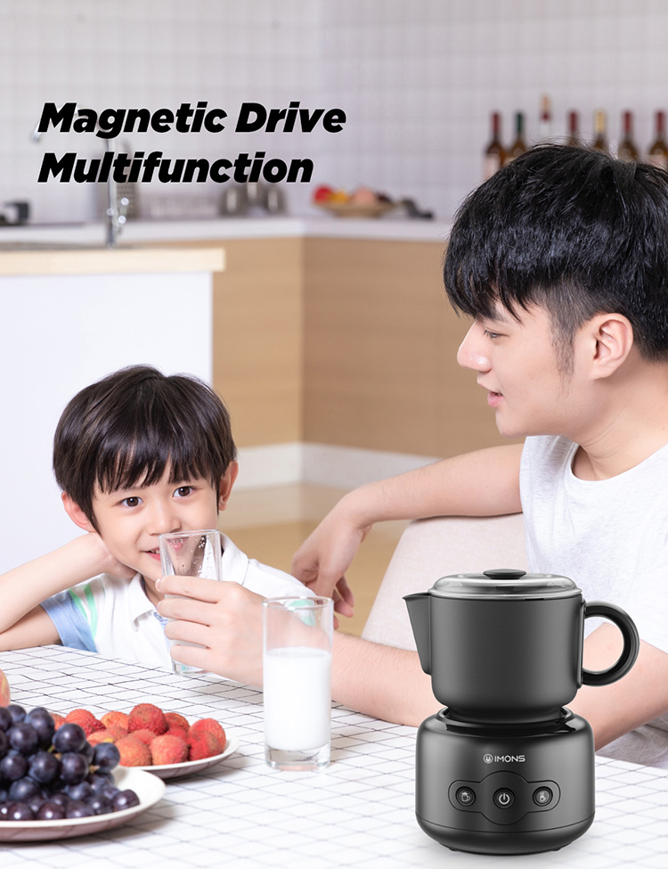 MF012 IMONS Professional Automatic Electric Milk Frother With Detachable Milk Cup Easy Clean Milk Cup Spout Magnetic Drive To Make Hot and Cold Cappuccino Hot Latte Milk and Chocolate with Powder