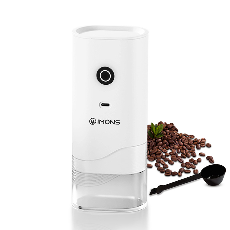 GB005 IMONS Indoor and Outdoor Mini USB Rechargeable Wireless Coffee Bean Grinders Stainless Steel Burr Coffee Grinder from Coarse to Extra Fine