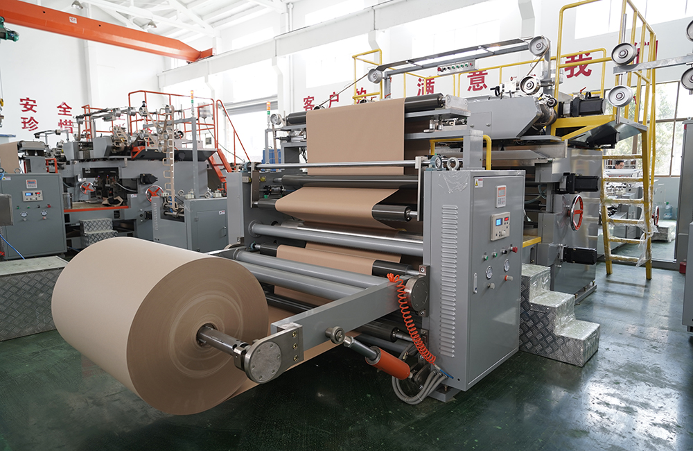 WFD-330 Fully Automatic Roll Fed Paper Bags With Handle Machine