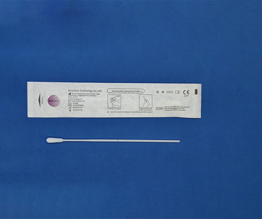 Mantacc 93050C 6'' Flocked Sampling Oropharyngeal Swab w/ABS Handle, 80mm Breakpoint