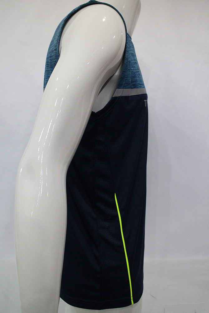 Men's Melange With Piping Active Vest-HM20SP007