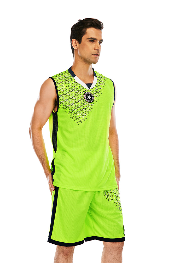 Men's Shiny Green Basketball Suit -HM22SP902