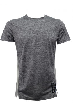 Men's Grey Melange Multi Short Sleeve T-Shirts-HM21SP063