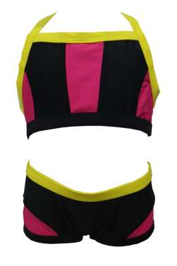 Girls' Black&Pink Sporty Swimsuit-HM20KS052