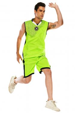 Men's Shiny Green Basketball Suit -HM22SP902