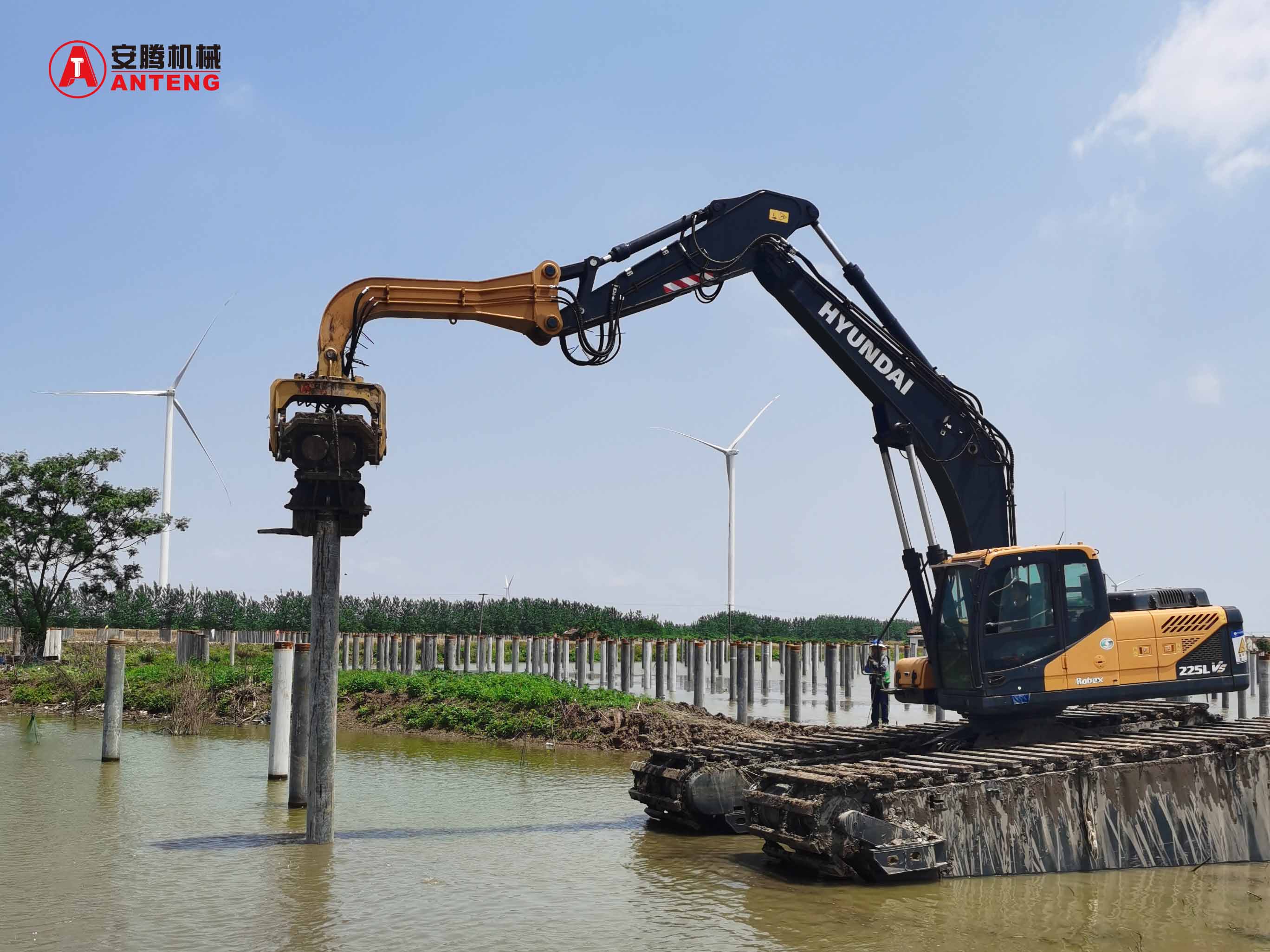 Anteng Hydraulic Excavator Vibro Hammer for Building Solar Power Station