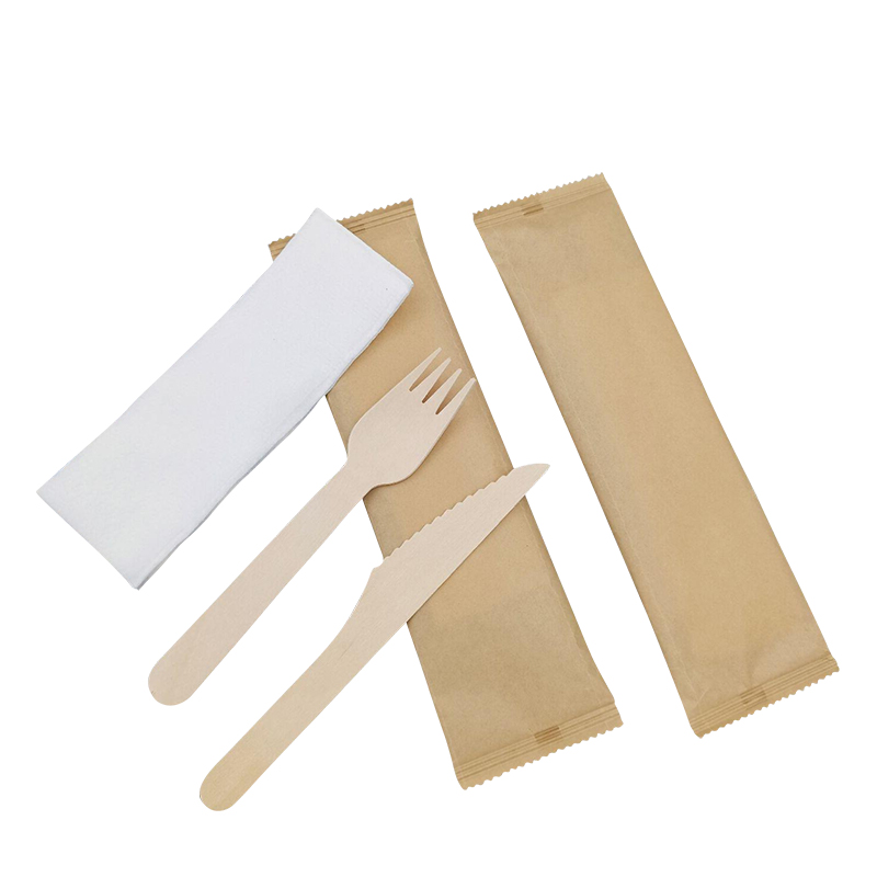 Eco-friendly fork knife spoon napkin set