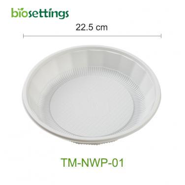 Disposable Biodegradable Cornstarch Plates Eco- friendly Round Trays for Parties Weddings