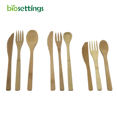 Eco-friendly travel reusable bamboo dinnerware cutlery set kids dinner set bamboo