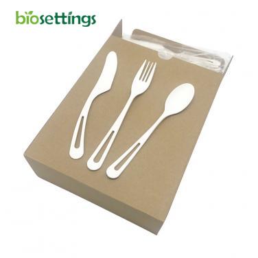 7.5 Inch Eco Friendly Disposable Cutlery Set Dinnerware Combo Biodegradable Flatware