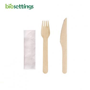 Eco-friendly fork & Knife kit with napkin (30*30CM)