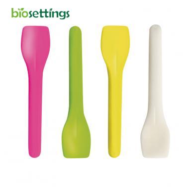 Colorful Cornstarch Cutlery Disposable Ice Cream Spoons Biodegradable Dessert Spoon