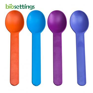 Colorful Ice Cream Spoon Eco-friendly Cornstarch Spoon