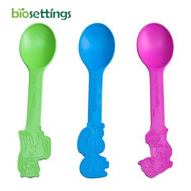 Hot Sale Biodegradable Disposable Ice Cream Spoon Colorful Cornstarch Spoon