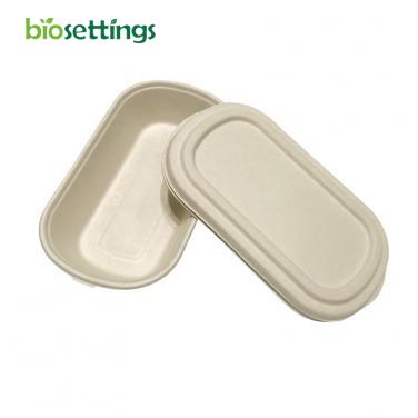 Cylinder Lunch Box with Lid Biodegradable Compostable Disposable Sugarcane Bagasse Pulp Food Container