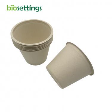 140ml 5oz Dia77*53.6mm Small Cup PFAS Free Disposable Compostable Biodegradable Sugarcane Bagasse Pulp Coffee Milk Cup