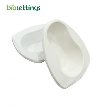 100% Newspaper Pulp Oval Disposable Paper Pulp Bedpan Disposable Elderly Patient Male Female Bedpan