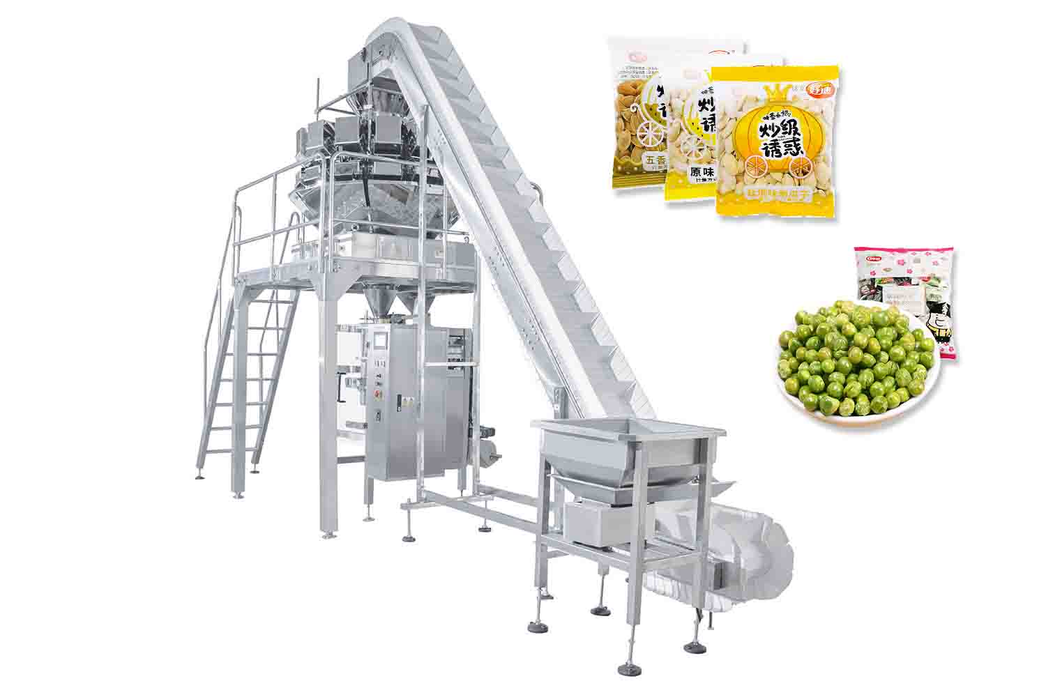 Puffer Food Weighing Packing Mahcine ZV-520A Multihead Weighter 14 Head Automatically