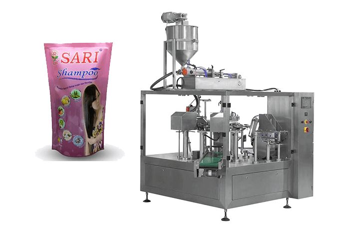 Shampoo pouch packing machine automatic bag given
