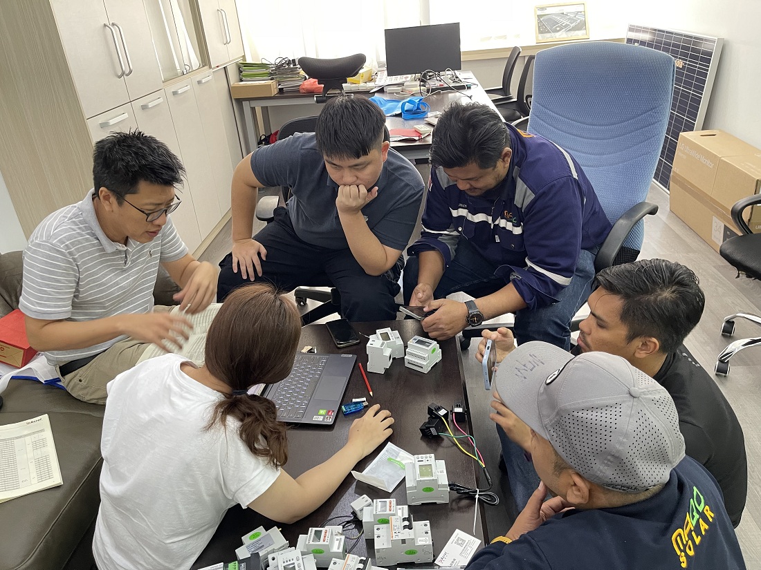 Acrel visited customers in Malaysia with different kinds of samples