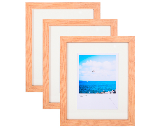 Hot Sale Customized Natural Wood Color 8x10 11x14 Collage Picture Frames Set with Mat