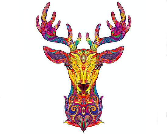 Wooden Puzzle Jigsaw Unique Animal Shape Jigsaw Pieces Colorful Deer Wooden Puzzle Jigsaw Puzzles for Kids and Adults251513