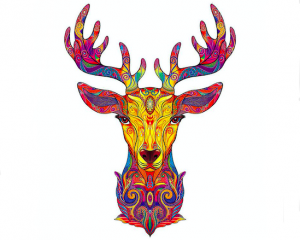 Wooden Puzzle Jigsaw Unique Animal Shape Jigsaw Pieces Colorful Deer Wooden Puzzle Jigsaw Puzzles for Kids and Adults251513