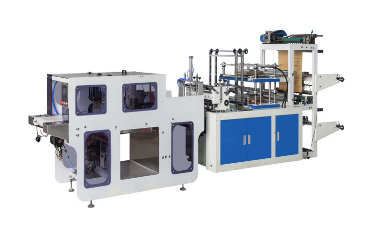 (PE)Automatic material tearing double-layer plastic glove machine (PE)