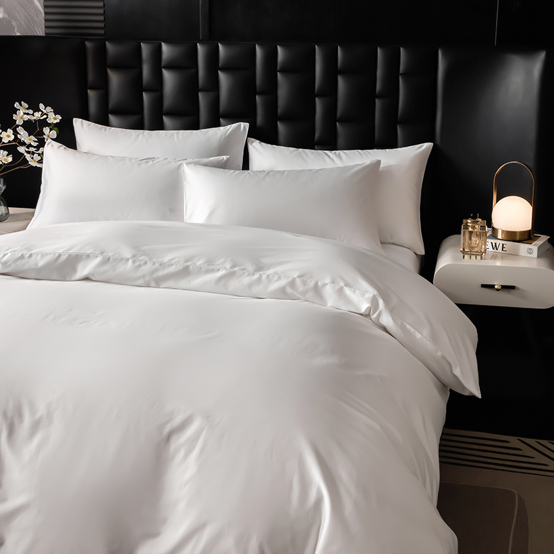 Wholesale Hotel Satin White Satin Cotton Full Size Bedding Sets