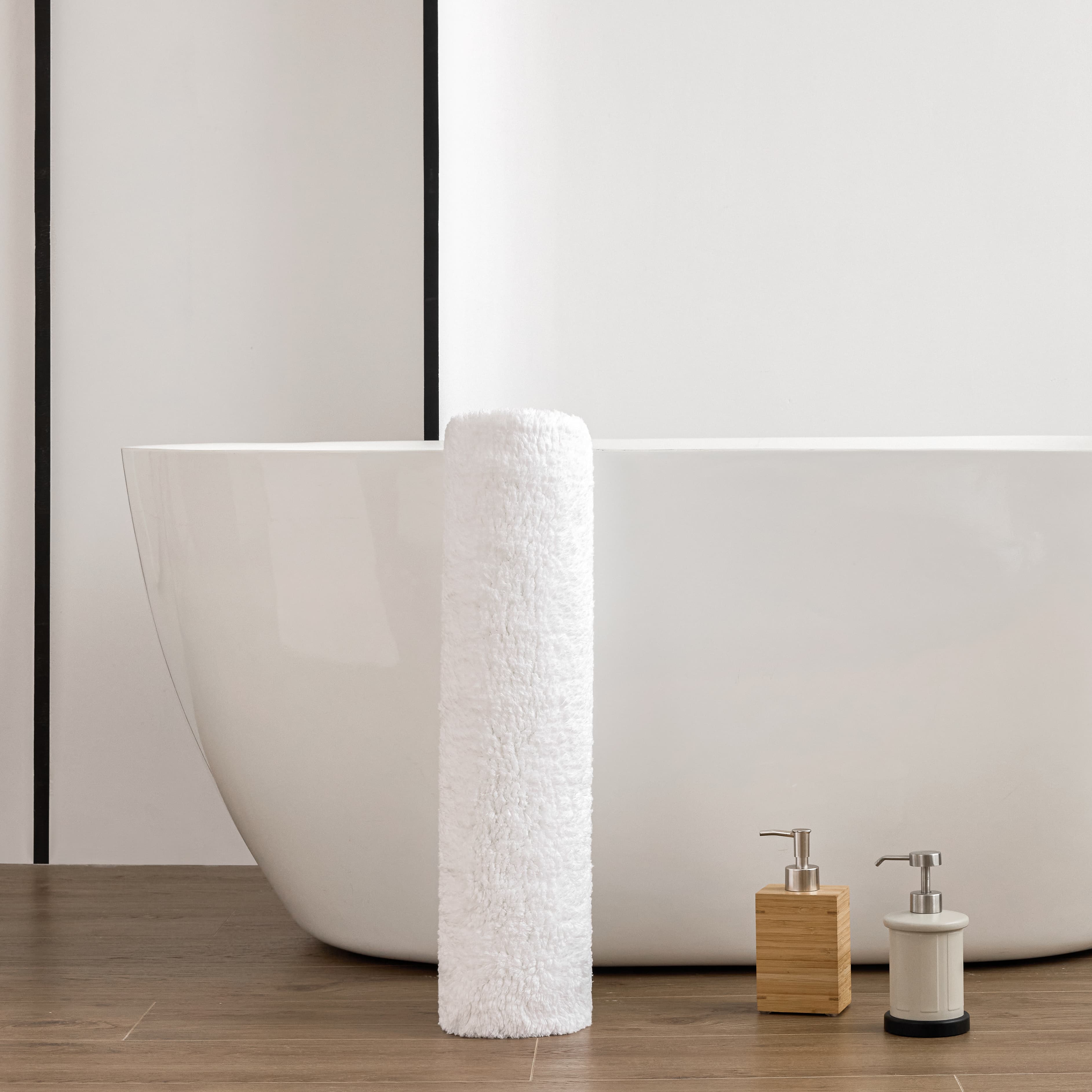 Lihaoju fluffy-feeling Bath Mat with strong water absorption